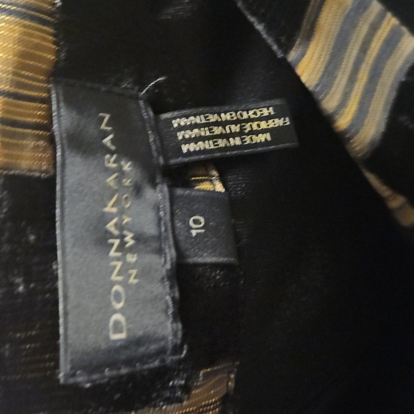 NWT Donna Karan Velvet Burnout Sheath Dress: Black & Gold: Size- 10 - Picture 16 of 16